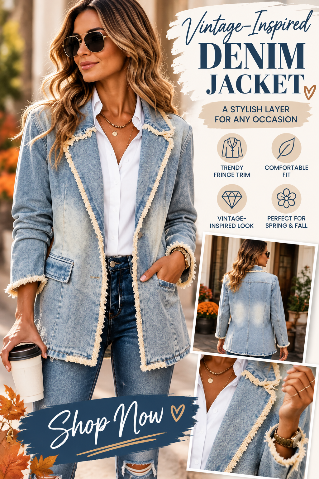 Women’s Vintage-Inspired Denim Jacket