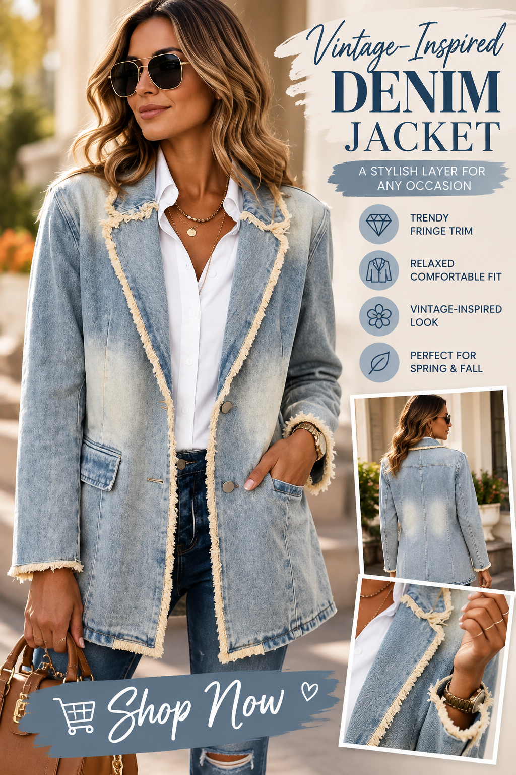 Women’s Vintage-Inspired Denim Jacket