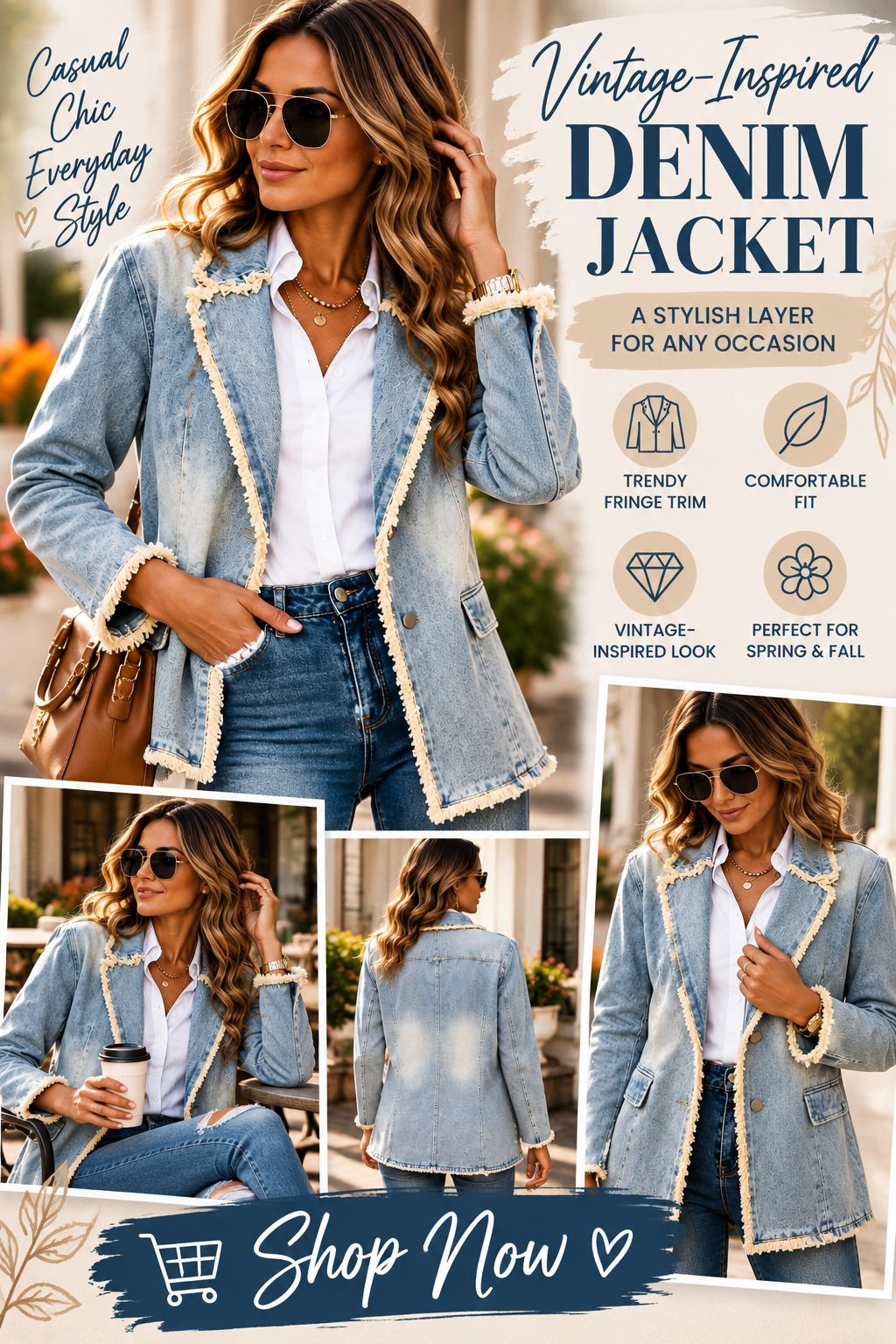 Women’s Vintage-Inspired Denim Jacket