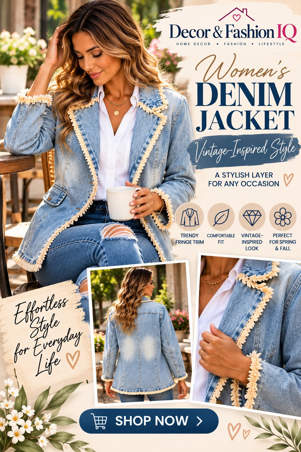 Women’s Vintage-Inspired Denim Jacket