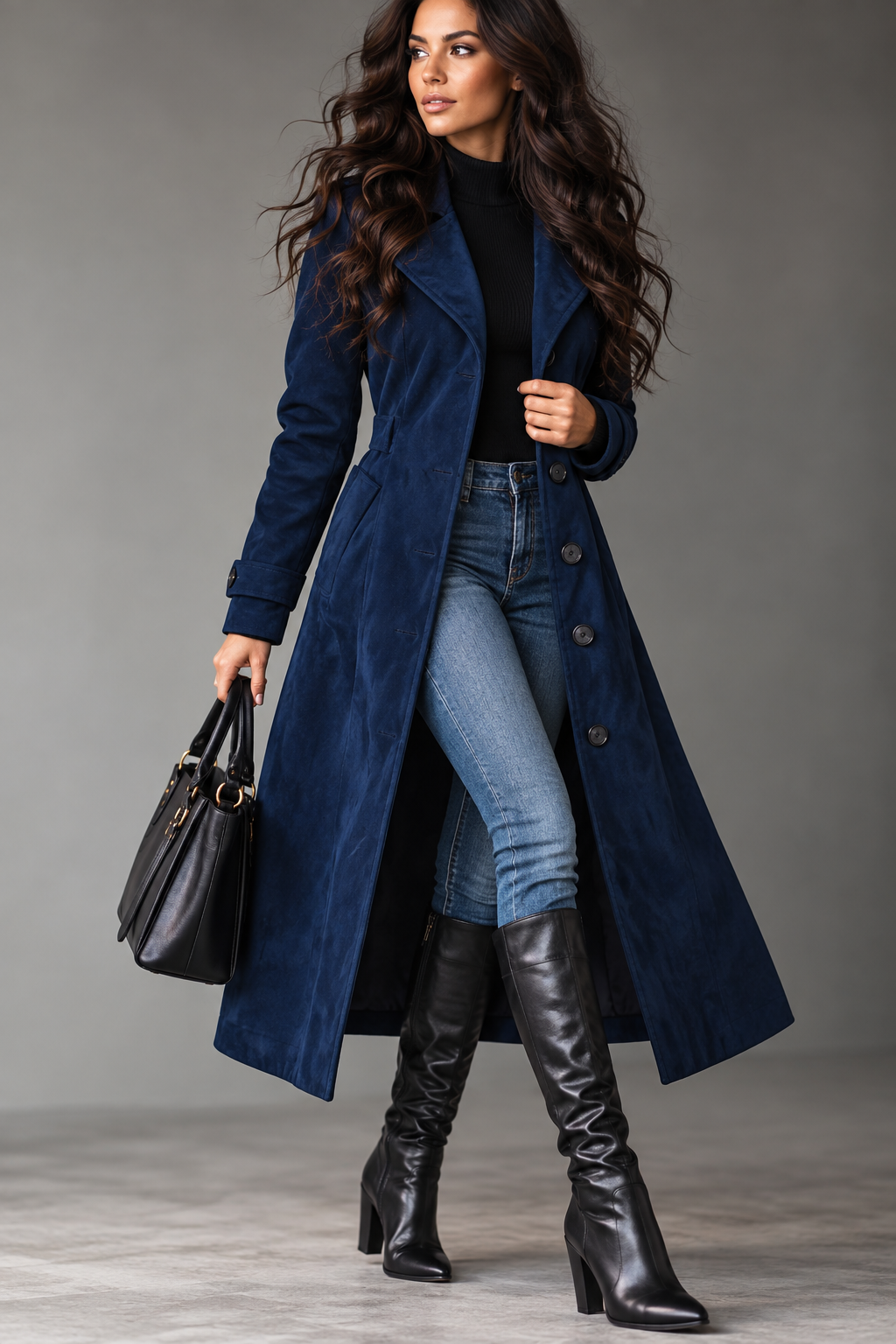 Women’s Western-Inspired Long Trench Coat