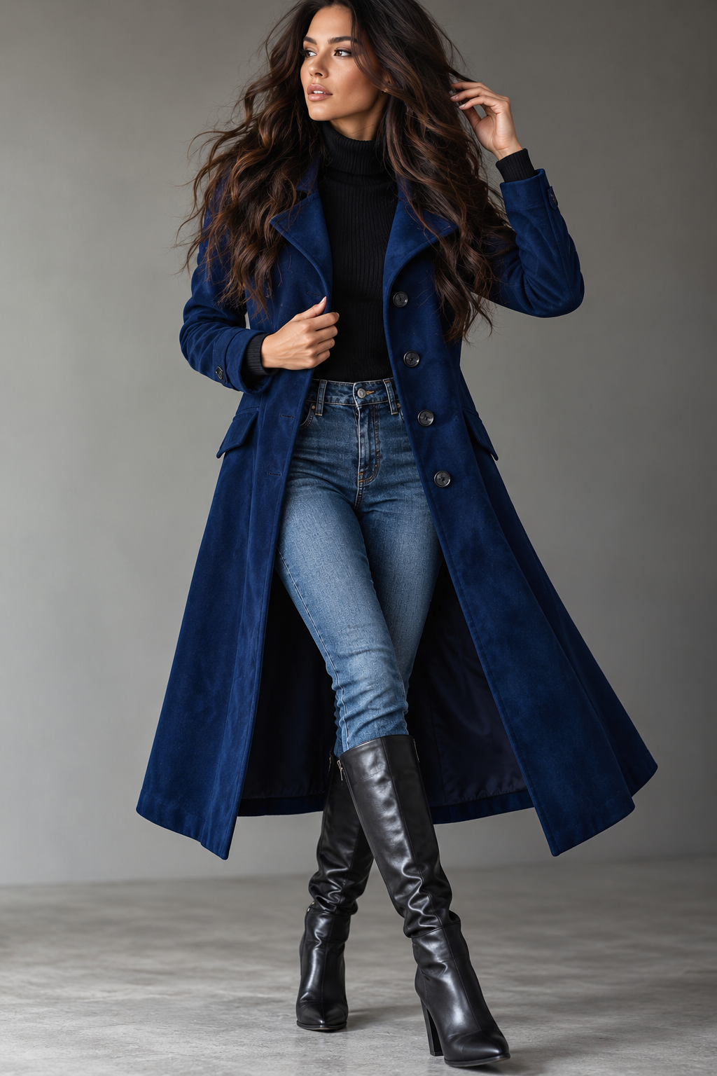 Women’s Western-Inspired Long Trench Coat